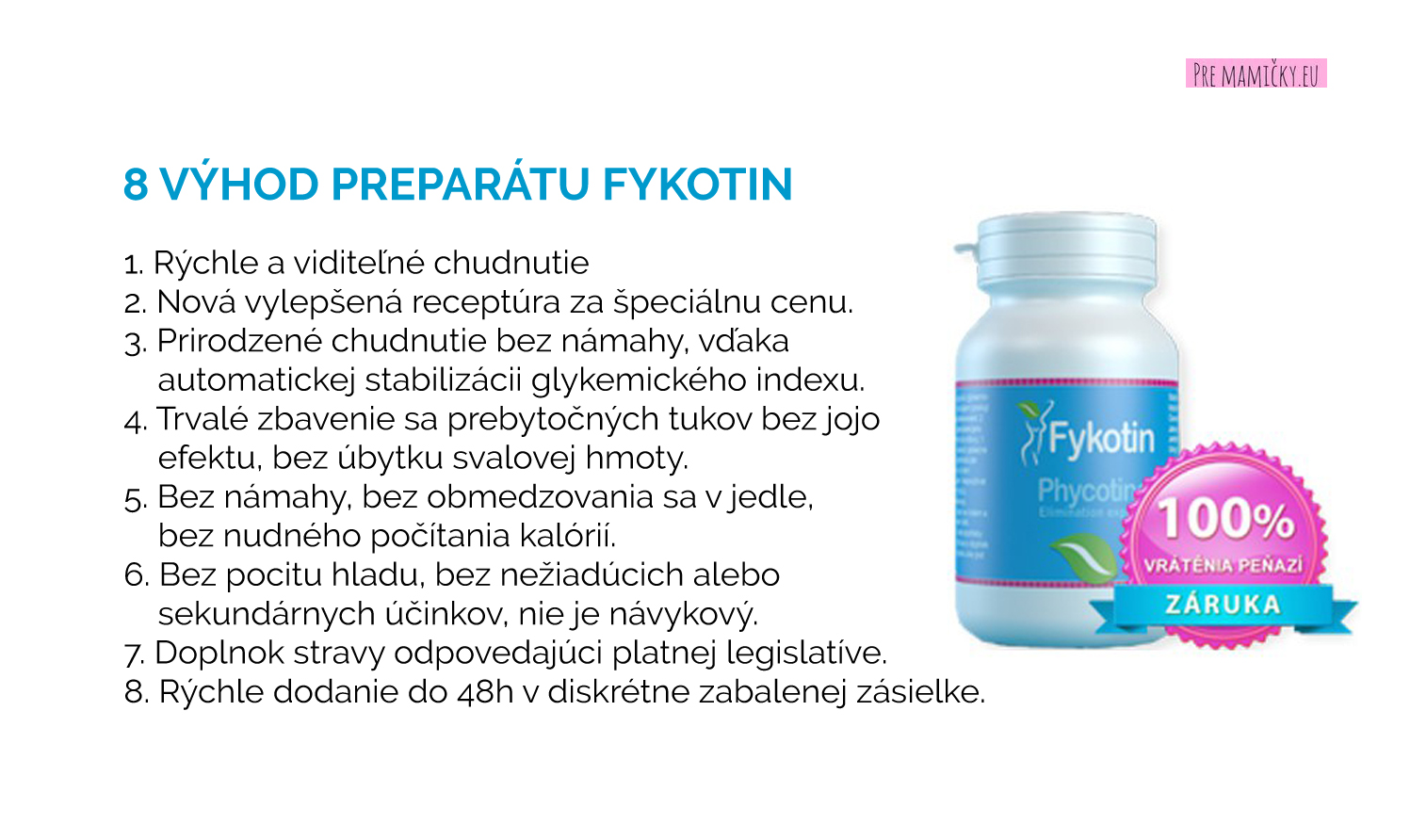 Najlepšie tabletky na chudnutie - Fykotin
